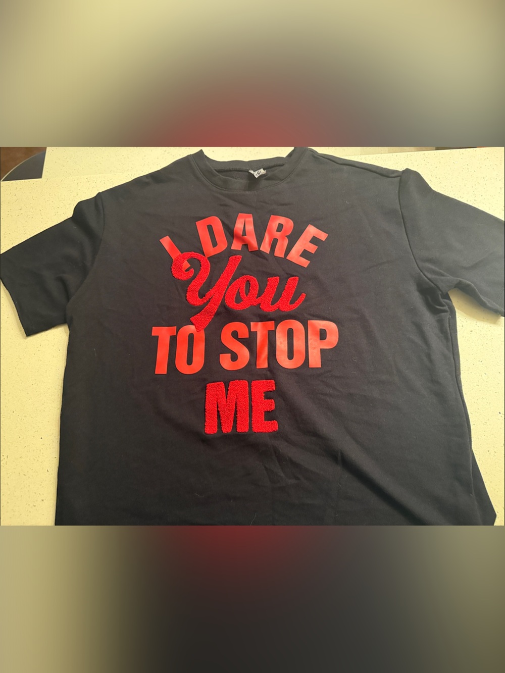 Zumba Fitness Black Tee with Red Graphic Text
